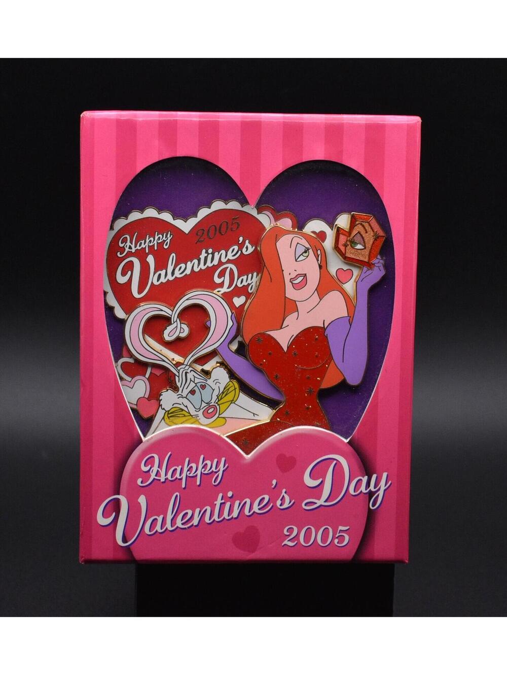 Disney Jessica Roger Rabbit Happy Valentine's Day 2005 LE 750 Jumbo Pin (C5)